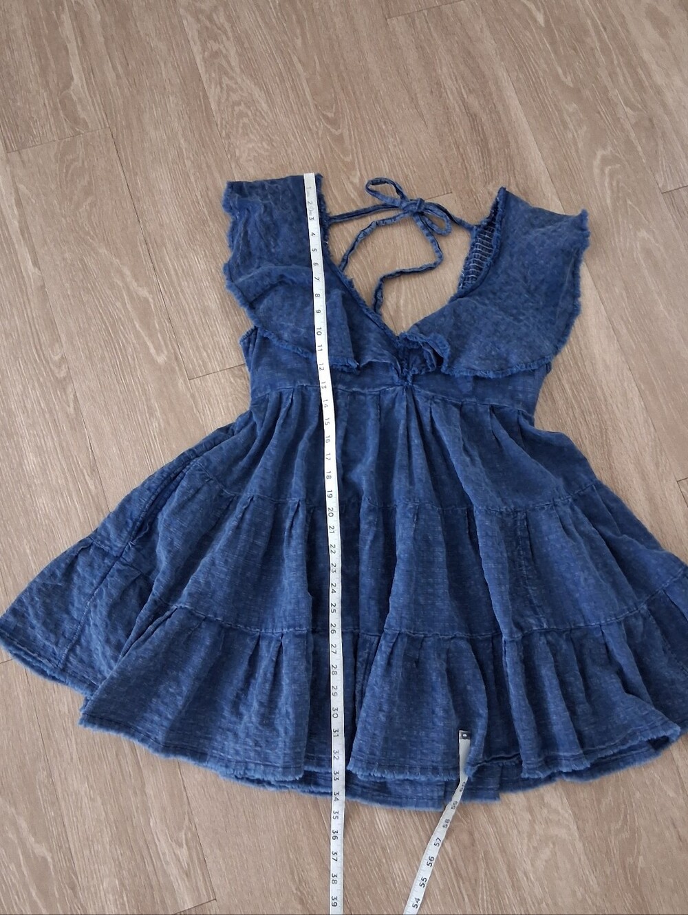 Free People Undone Mini Dress In Montana Indigo Wash - Picture 13 of 15